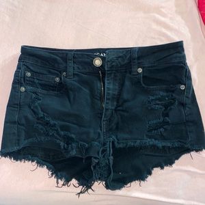 black denim shorts